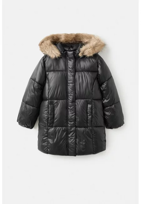 Ватирано зимно яке с еко пух - Черен