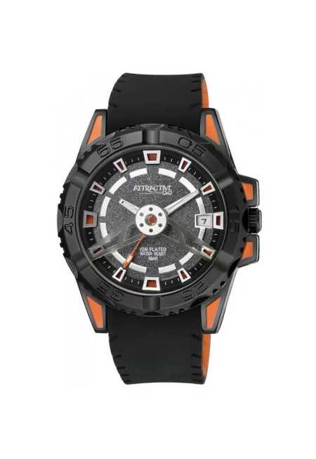 647422605- Мъжки часовник - Attractive - черно