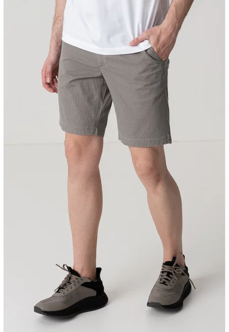 Бермуди чино с десен - Черен/Бежов