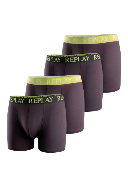 Боксерки с лого - 4 чифта - Черен/Светлозелен