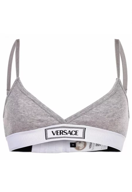 Бюстие с памук - Сив