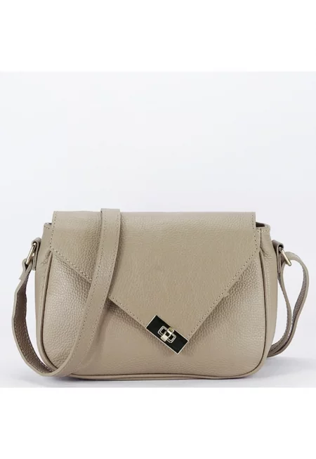 Чанта бежова от естествена кожа 8911 128 18121 - Бежов