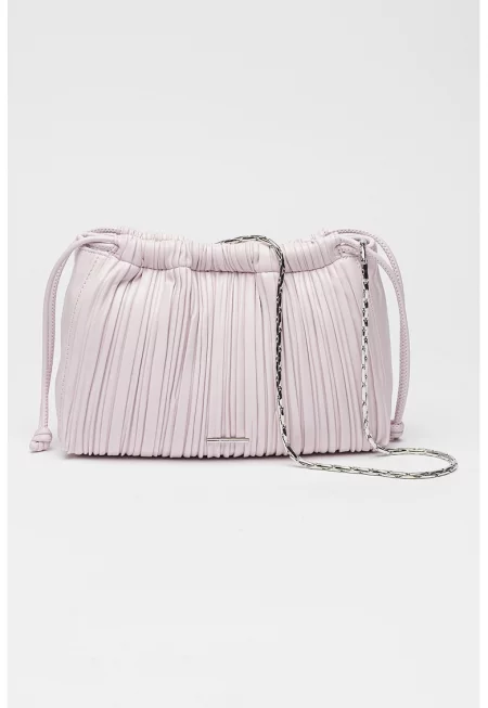 Чанта през рамо от еко кожа - Светлолилав