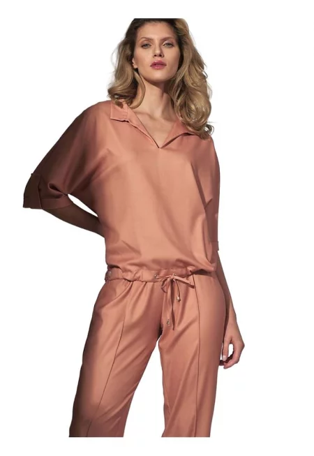 Дамска блуза -  Вискоза/Полиестер - Оранжево