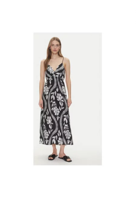 Дамска лятна рокля  15347529 - Модал/Найлон - L INTL - Черна - Черен