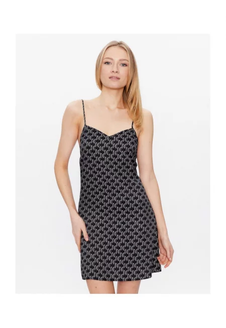 Дамска нощница -  301057376 - Вискоза/Вискоза - Черен