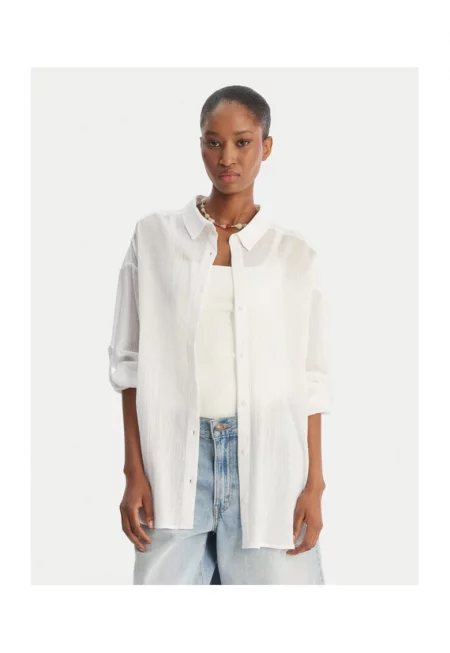 Дамска риза -  208258487 - Памук - Бяла - Бял