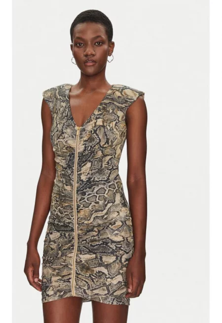 Дамска рокля -  305216243 - Полиестер/Полиамид - Кафяв - Кафяв