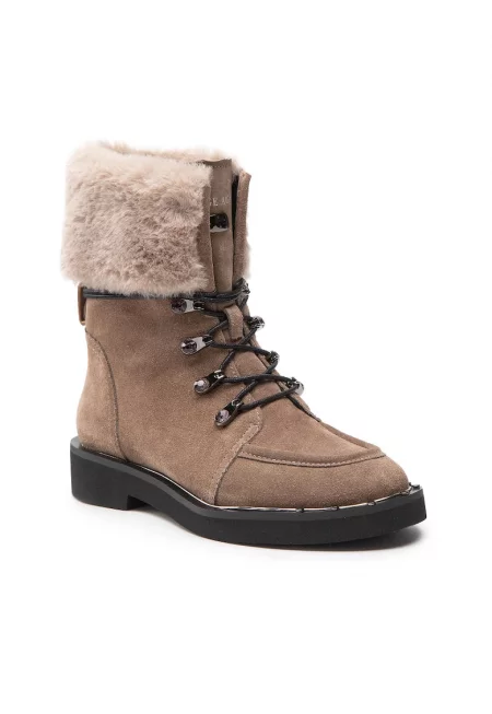 Дамски боти -  301322559 - Естествена кожа - Кафяви