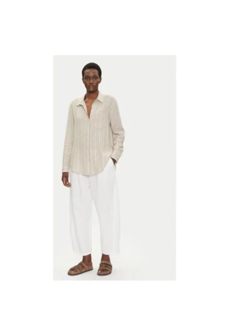 Дамски панталон  713952-00 - памук - бял