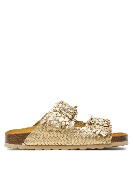 Дамски сандали  303681128 - Естествена кожа - Златни