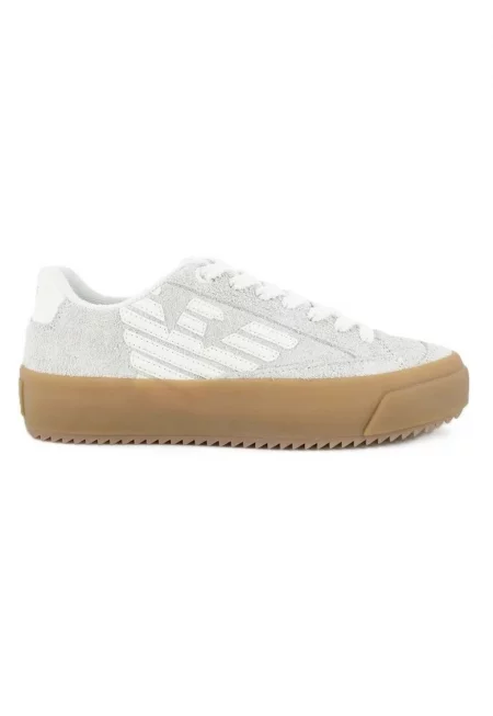 Дамски спортни обувки -  Pride Suede Low - Естествена кожа - Бял - Бял