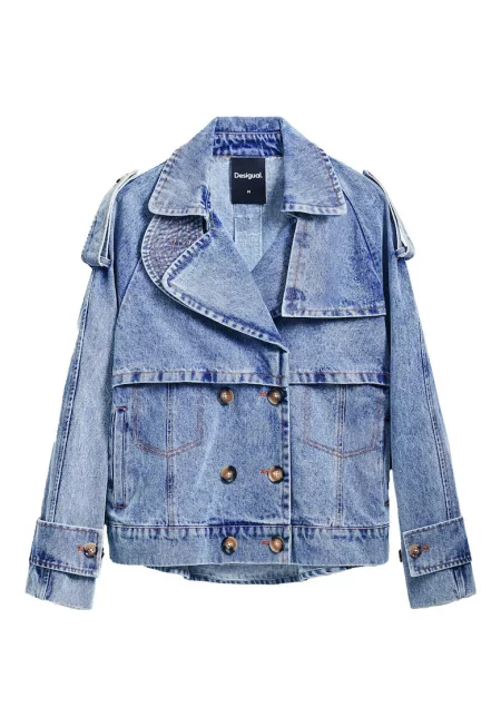 Дамско дънково яке  25SWED57 - Памук - Син - Син