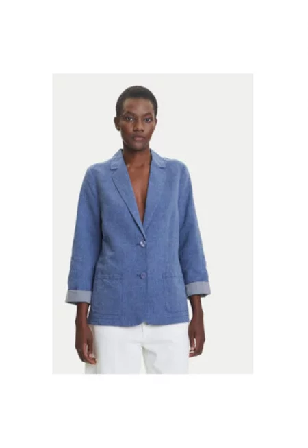 Дамско яке  15001615 - Лен/Памук - Син
