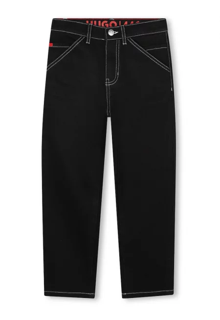 Дънки с контрастни шевове - Черен