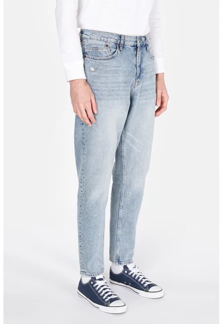 Дънки със средна талия - Светлосин