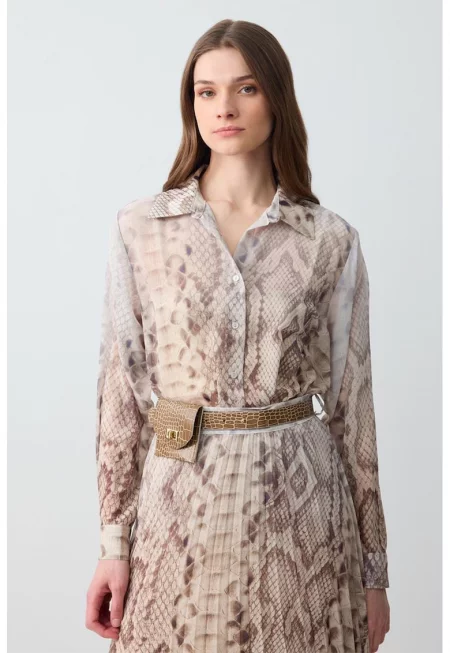 Десенирана риза с шагрен