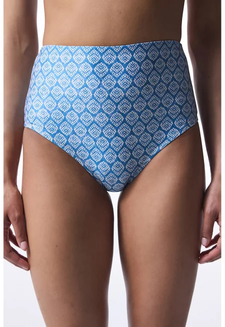 Долнище на бански Classic с висока талия - Кралско Синьо/Бял