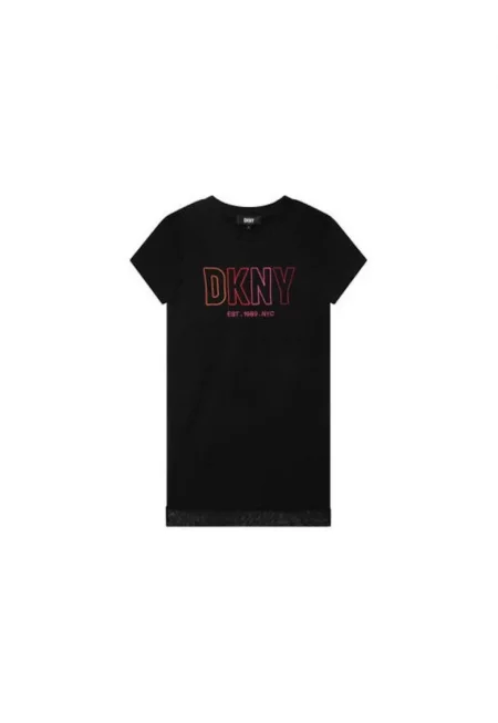 Ежедневна рокля  черна - памук - 176 см