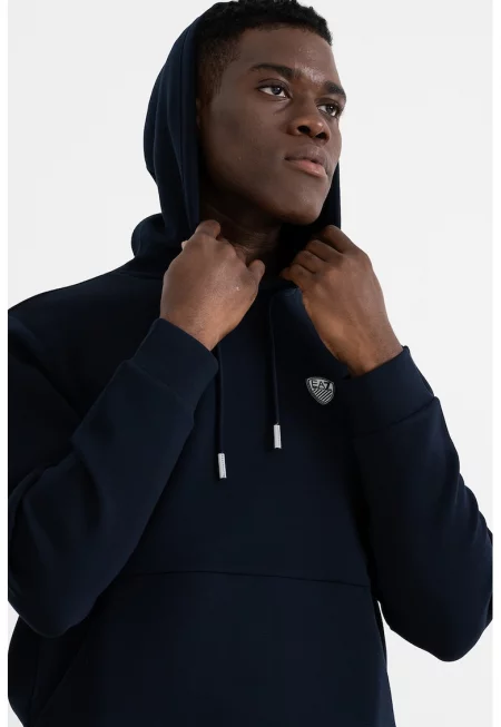 Худи с джоб кенгуру - Тъмносин