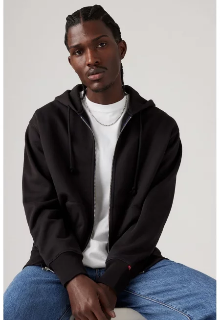 Худи с цип и паднали ръкави