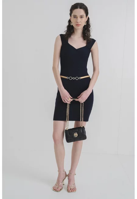 Къса рокля Foberta без ръкави - Ултрамарин синьо