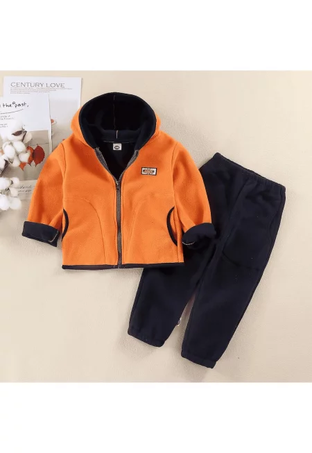 Костюм за момче - оранжев - полар - бавачка