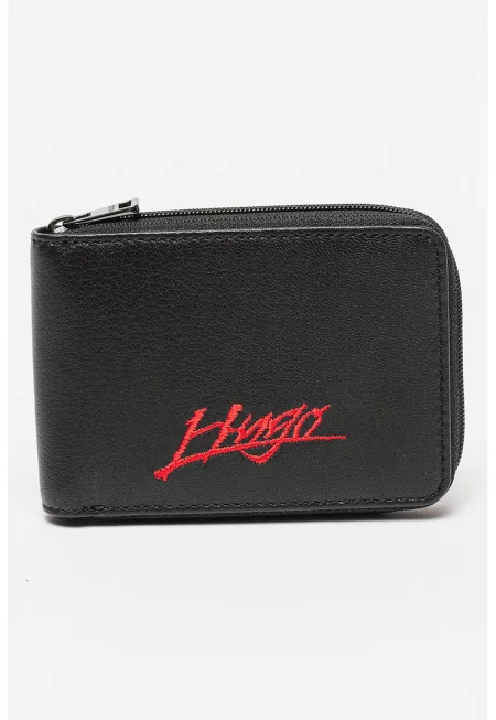 Кожен портфейл Handwritten 2.0 с бродирано лого - Черен