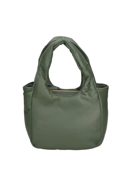 Кожена чанта с отделяща се презрамка - Тъмнозелен