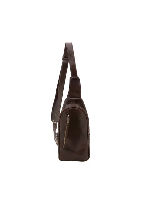 Кожена чанта с преден джоб с цип