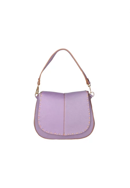 Кожена чанта - Виолетов