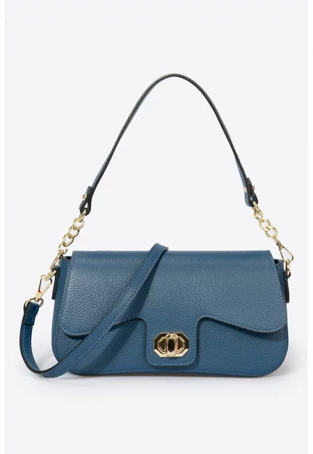 Кожена чанта за рамо - Син