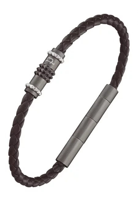 Кожена гривна със сплетен дизайн