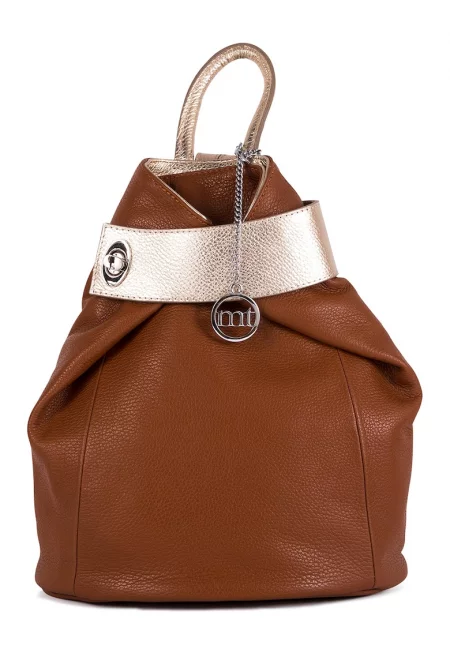 Кожена раница Sirietto - Тъмнокафяв