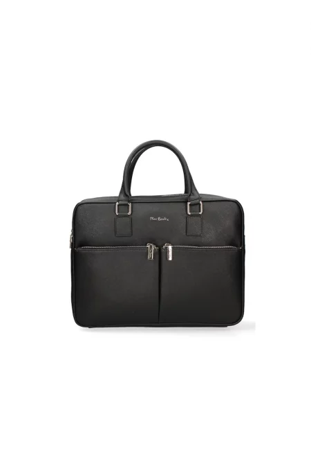 Кожено куфарче с 2 външни джоба - Черен