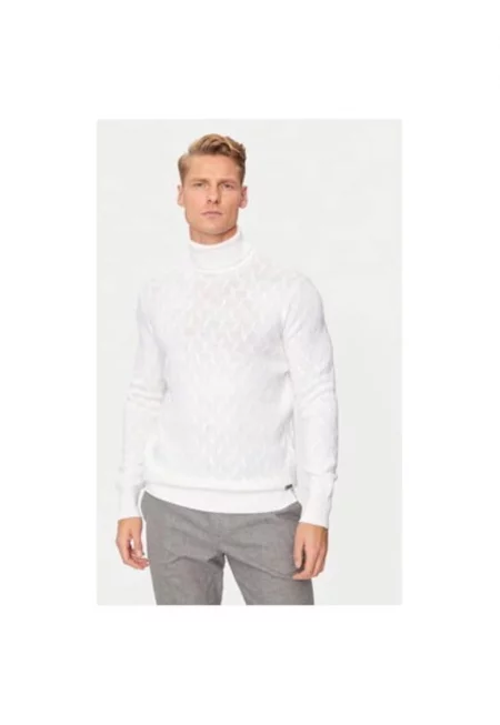 Мъжка блуза -  304305801 - Вълна - Бяла - Бял