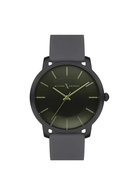 Мъжки часовник  MEX3119 спортен черен 43x11мм силикон сив