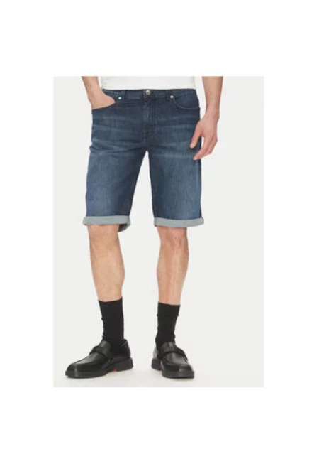 Мъжки дънкови шорти  265820 552833 - памук - тъмносиньо