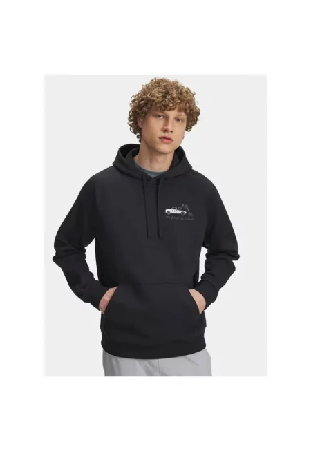 Мъжки спортен суичър -  Rival Fleece HBR Logo - памук/полиестер - черен - Черен