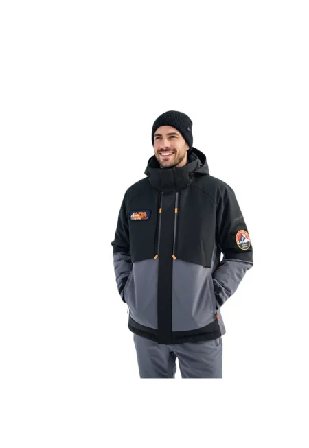 Мъжко яке -  GORE-TEX - сваляща се качулка - сиво - полиестер - зимен комплект -