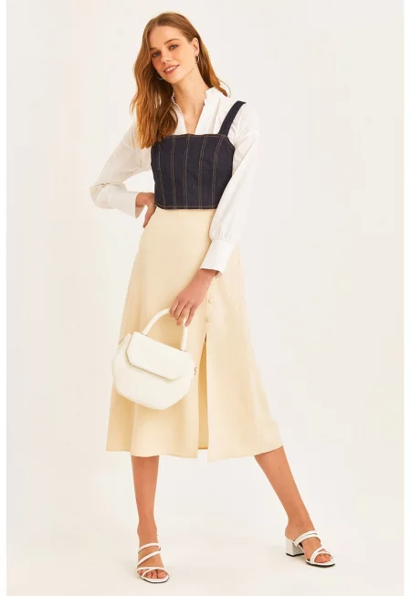 Миди пола с лиосел - Крем