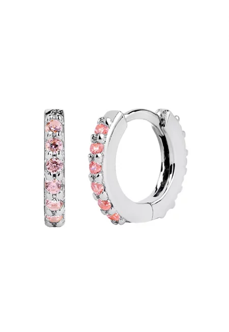 Обеци тип халка от стерлингово сребро 925 с циркони