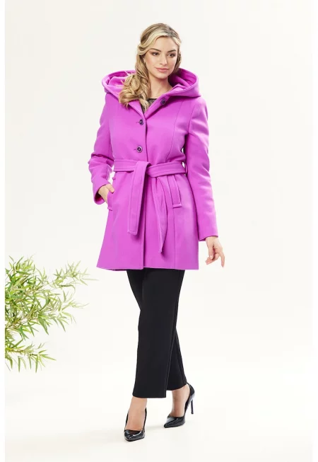 Палто с качулка - Светлорозов