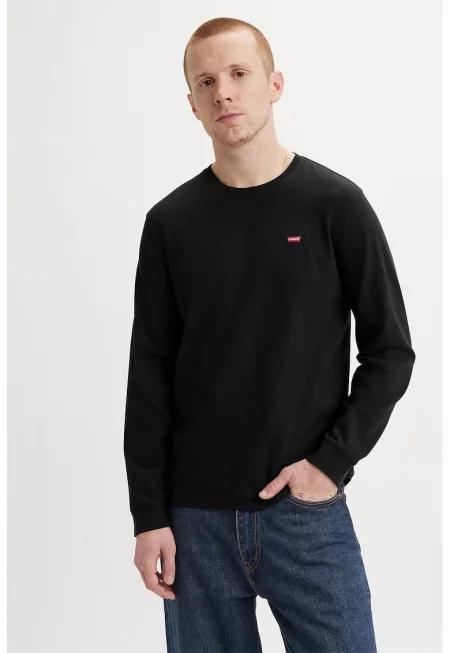 Памучна блуза с лого - Черен