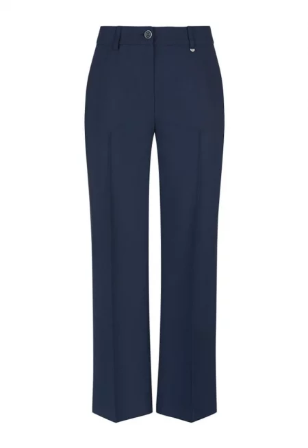 Панталони crop с права кройка и предна плисета