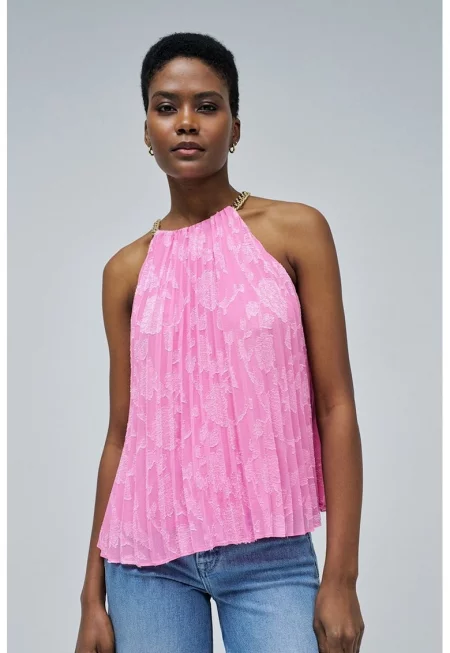 Плисиран топ с верижка