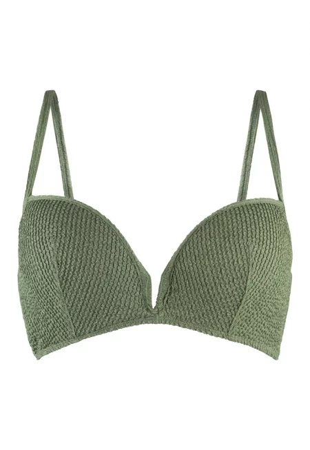 Подплатено горнище на бански - Тъмнозелен