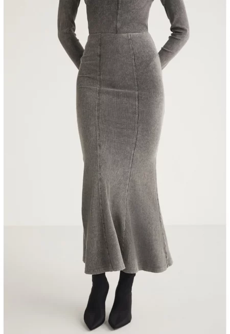 Пола с памук - Меланж тъмно сиво