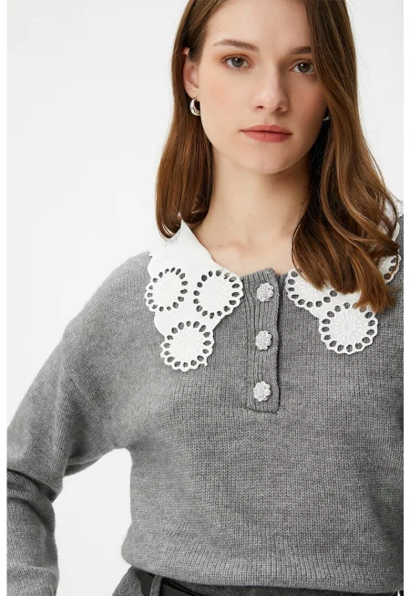 Пуловер с яка Peter-Pan