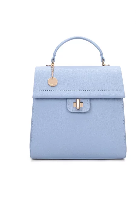 Раница от еко кожа с отделяща се презрамка - Син меланж